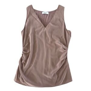 Bailey 44 Silk‎ Tank Top Ruched V-Neck Sleeveless Blouse Neutral Size M USA